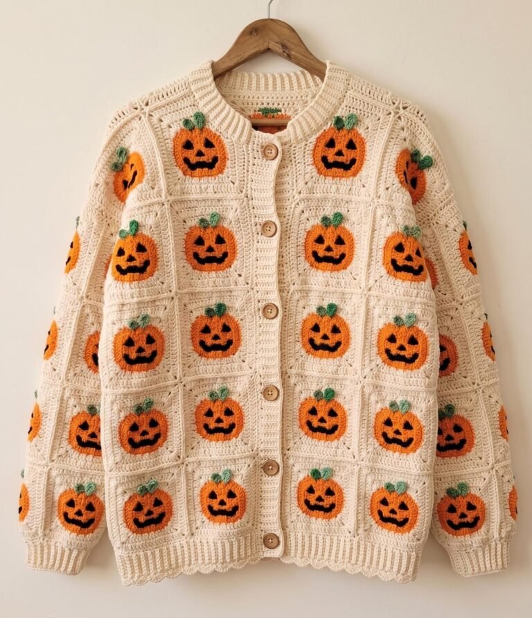 Cozy Up This Fall with a Handmade Pumpkin Crochet Cardigan